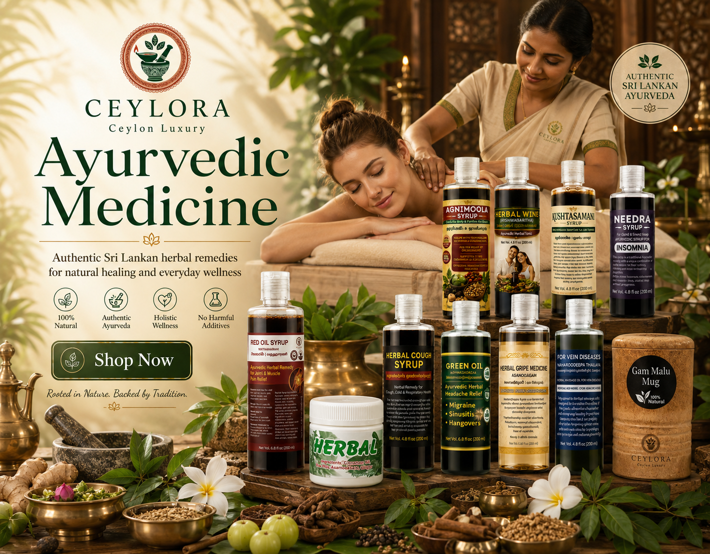 Ceylora Global Ayurvedic medicine products in Colombo Sri Lanka with traditional herbal remedies and wellness products
