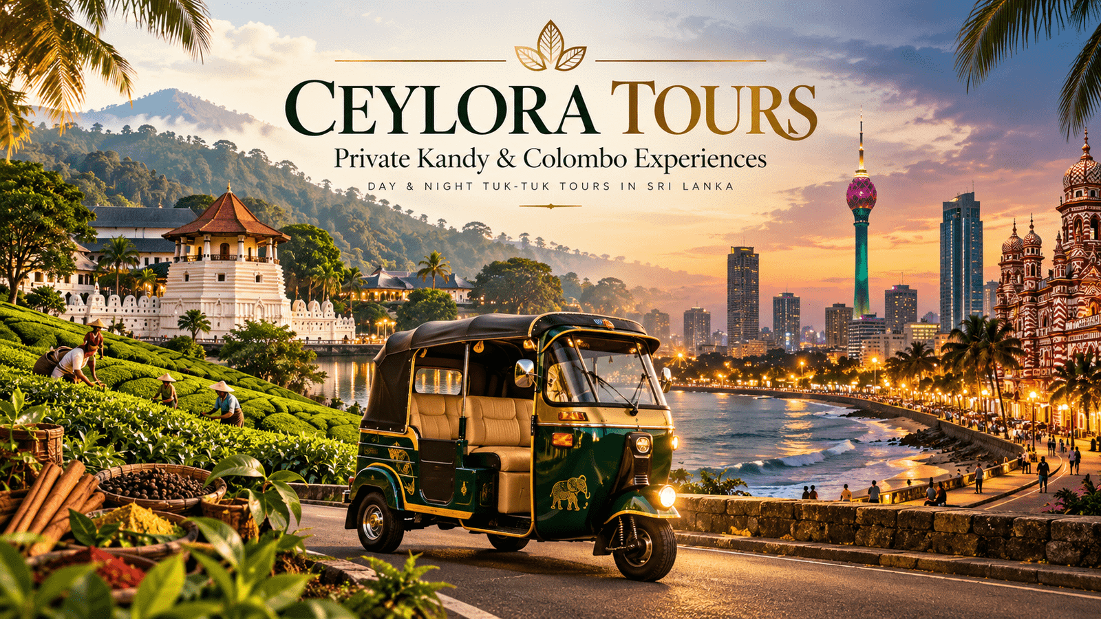 Kandy day tuk tuk tour with tea factory, Sri Lankan cooking and Temple of the Tooth