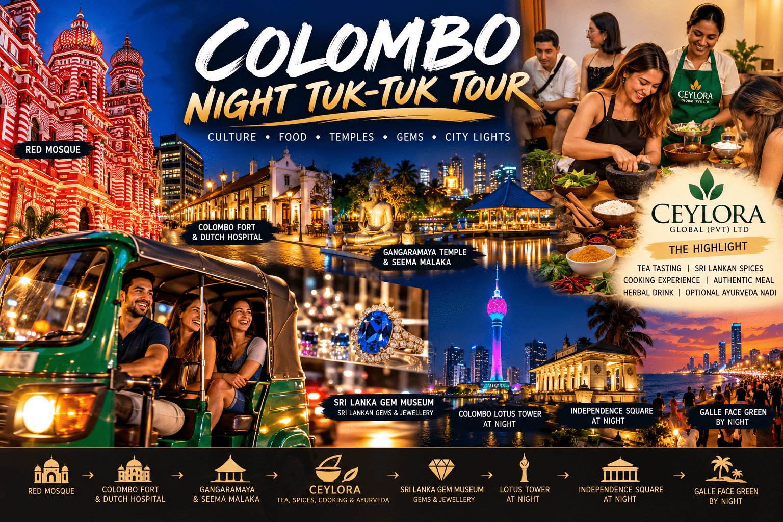 Kandy day tuk tuk tour with tea factory, Sri Lankan cooking and Temple of the Tooth