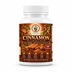 CEYLORA Ceylon Cinnamon Capsules 500mg, 60 vegetarian capsules made with Sri Lankan cinnamon bark powder
